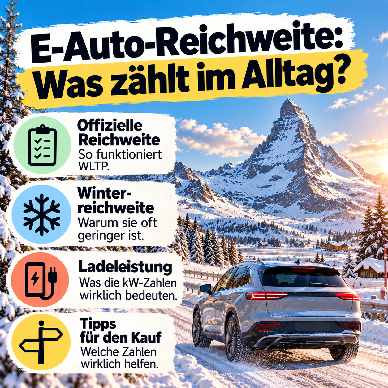 Beitragsbild zum Artikel „724 Kilometer im Prospekt, 450 Kilometer im Fahrbericht: Was steckt hinter der Reichweite von E-Autos?“ zum Thema Sachbuch & Wirtschaft
